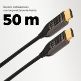 Manhattan Cable HDMI Óptico Activo con Clasificación Plénum Cable 50 m HDMI tipo A (Estándar) HDMI tipo A (Estándar) Mac