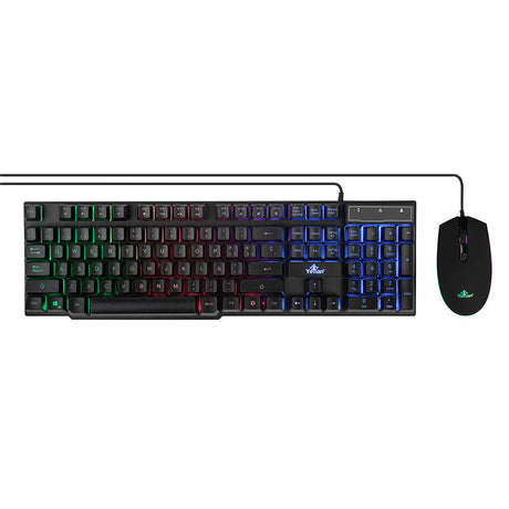Yeyian YKP-20705 teclado Ratón incluido Juego USB Español Negro, Alámbrico, Interruptor de membrana, LED