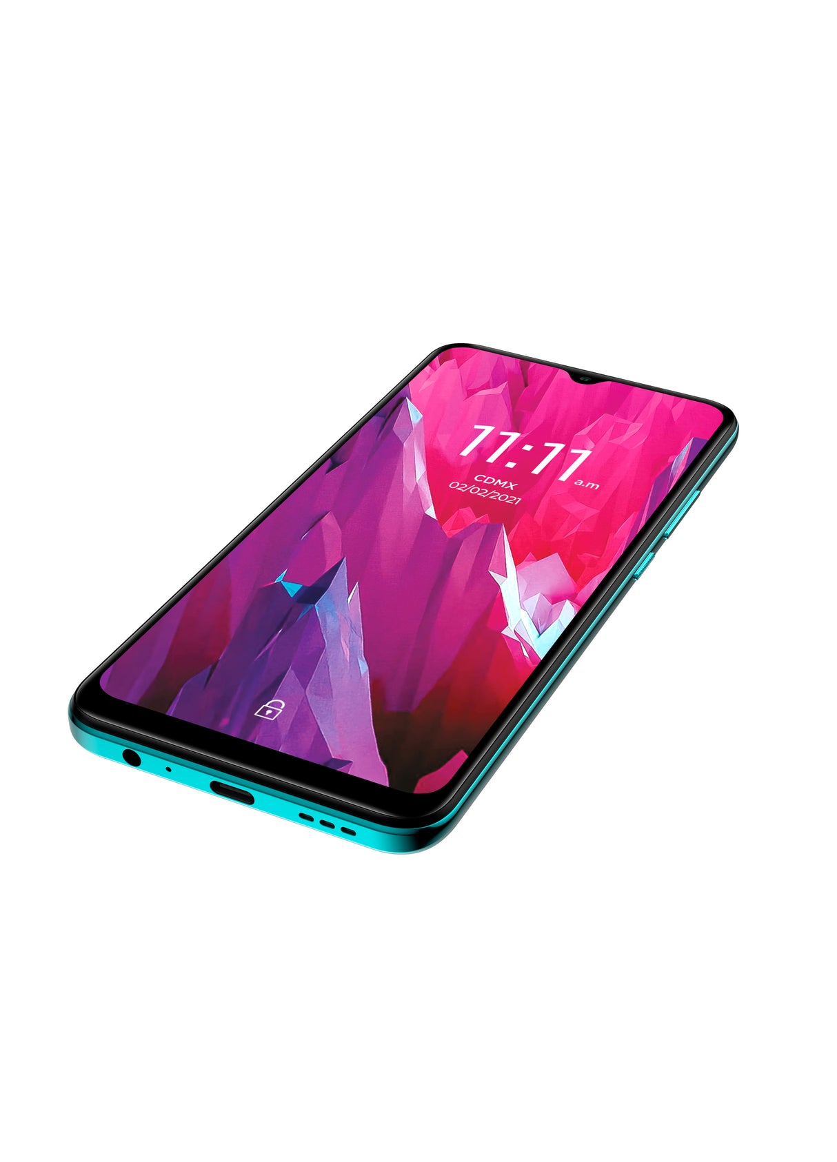 Smartphone Lanix Alpha 1V 6.5" HD 32GB/2GB Nano Dual Sim Cámara 13+2MP+2MP/8MP Octacore Android 11 Color Aqua