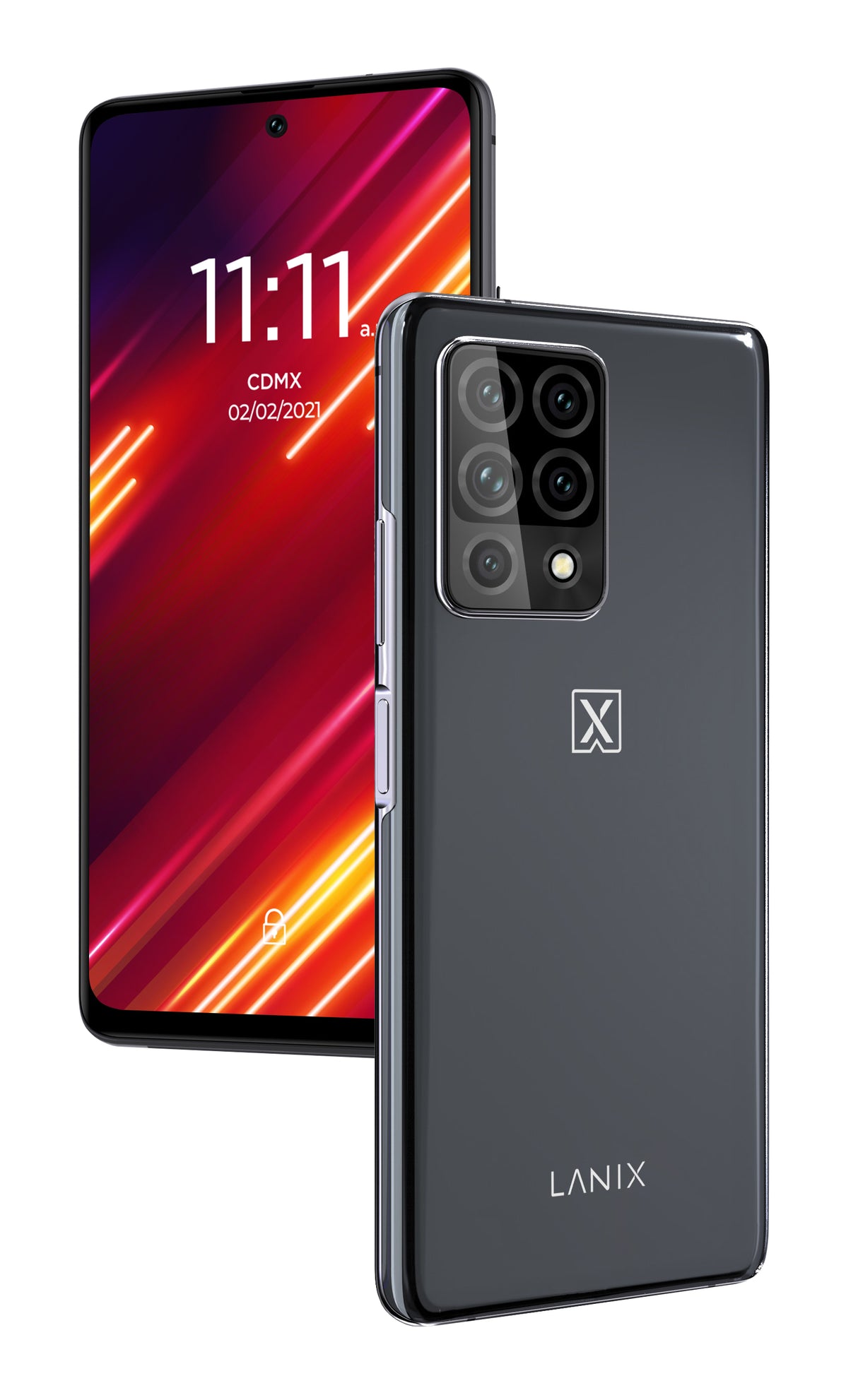 Smartphone Lanix Alpha 9V 6.6" HD 128GB/8GB Dual Sim Cámara 64MP+8MP+5MP+2MP+2MP/32MP Mediatek Android 11 Color Gris