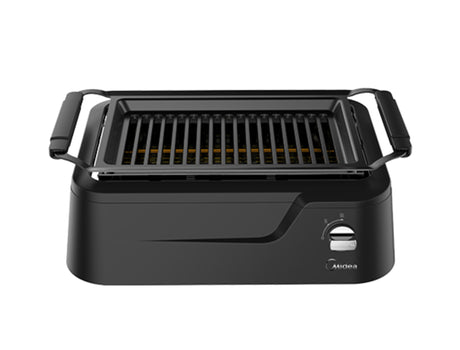 Midea MSG15IR2EB parrilla eléctrica de contacto, Negro, Rectangular, Giratorio