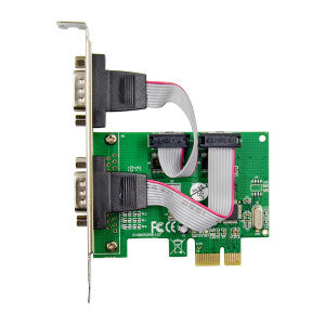 X-Media XM-PEX-2S tarjeta o adaptador de interfaz Interno RS-232, PCIe, Verde, Plata