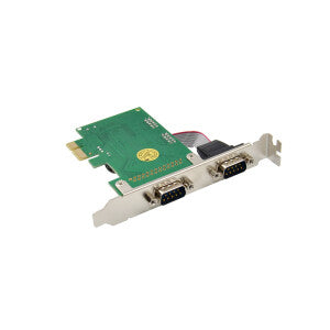 X-Media XM-PEX-2S tarjeta o adaptador de interfaz Interno RS-232, PCIe, Verde, Plata