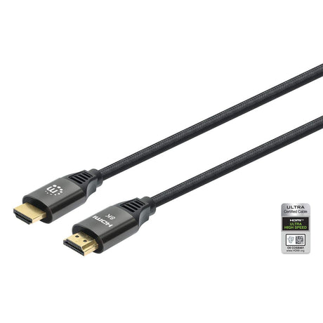 Cable de Video Manhattan HDMI a HDMI, Longitud 2m, Color Negro, 4K Ultra HD, 18Gbps, Ethernet.