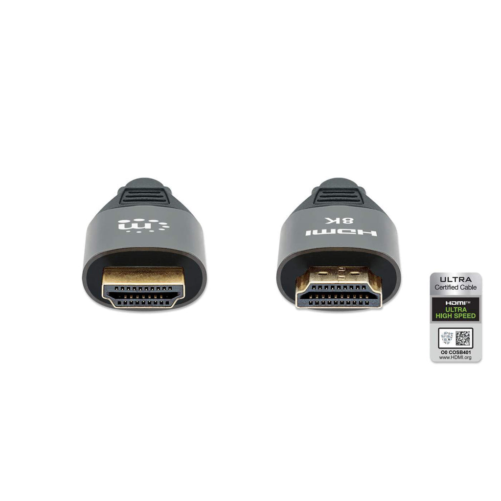Manhattan Cable HDMI 8K@60 Hz con Ethernet, 2 m, certificado, apto para TODOS los usos 8K, 4K y 1080p/HD (ideal para act