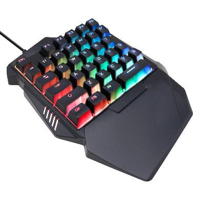 Brobotix Teclado Gamer Alámbrico USB, RGB, One Hand, Modelo 567892