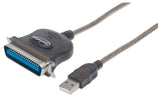 Manhattan 317474 Cable Negro USB A Centronics 36-pin 1,8 m