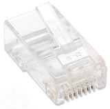 Intellinet PLUG RJ45 CAT5E MULTIFILAR UTP BOTE 100 PZAS ORO 15-MICRAS conectores RJ-45 Transparente Policarbonato Cat5e