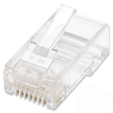 Intellinet PLUG RJ45 CAT5E MULTIFILAR UTP BOTE 100 PZAS ORO 15-MICRAS conectores RJ-45 Transparente Policarbonato Cat5e