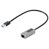 StarTech.com Adaptador USB 3.0 a Ethernet Gigabit de 10/100/1000 para Portátiles - con Cable Incorporado de 30cm - Adaptador USB a RJ45 - Adaptador Externo de Red LAN - sin Controladores tarjetas de red Alámbrico USB Ethernet 1