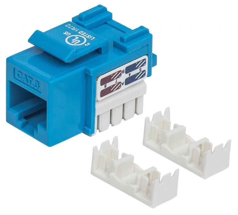 Intellinet JACK RJ45 CAT6 KEYSTONE DE IMPACTO AZUL módulos de conectores de red Plano Azul RJ-45 Hembra