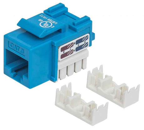Intellinet JACK RJ45 CAT6 KEYSTONE DE IMPACTO AZUL módulos de conectores de red Plano Azul RJ-45 Hembra