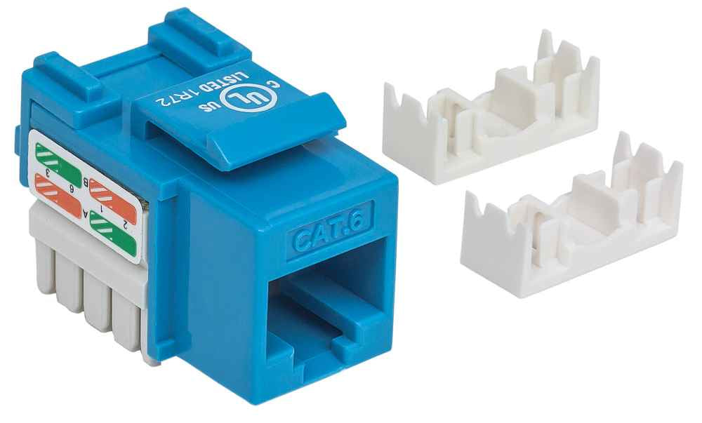 Intellinet JACK RJ45 CAT6 KEYSTONE DE IMPACTO AZUL módulos de conectores de red Plano Azul RJ-45 Hembra
