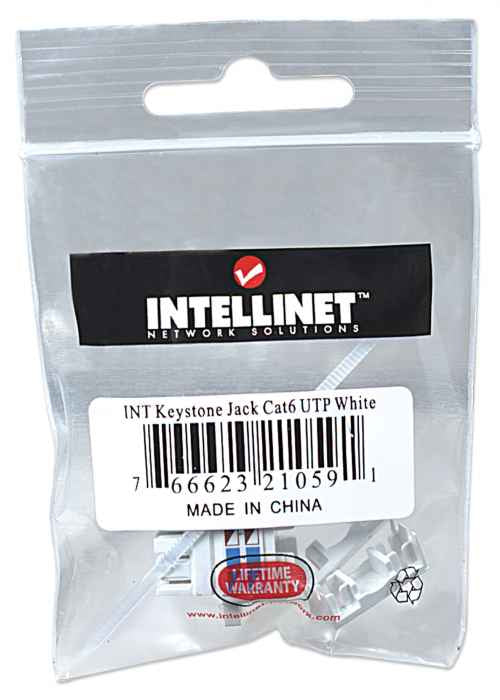 Intellinet JACK RJ45 CAT6 KEYSTONE DE IMPACTO BLANCO módulos de conectores de red Plano Blanco RJ-45 Hembra