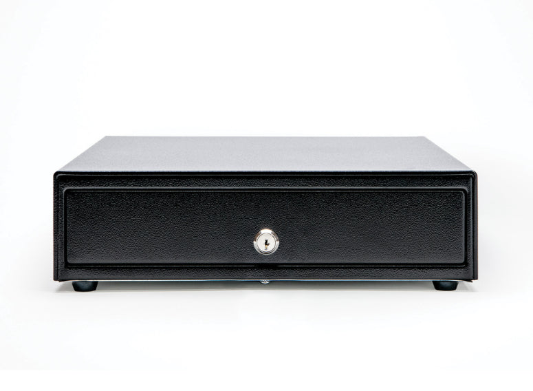 CAJON DE DINERO STAR MICRONICS 5 BILLETES 8 MONEDAS 2 RANURA DE MEDIOS  ACCIONADO POR LA IMPRESORA NEGRO CD4-1616BK58-52