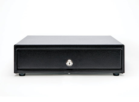 CAJON DE DINERO STAR MICRONICS 5 BILLETES 8 MONEDAS 2 RANURA DE MEDIOS  ACCIONADO POR LA IMPRESORA NEGRO CD4-1616BK58-52