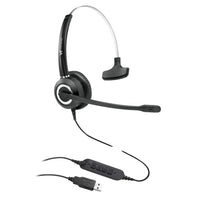 VT6200-UNC-M-USB-02, Diadema monoaural, 2 micrófonos para cancelación de ruido, Conector USB