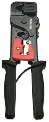 Intellinet Herramienta de Crimpeo para Plug Modular crimpadoras 440 g Herramienta para prensar RJ-11, RJ-12, RJ-45 Negro, Rojo