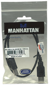 Manhattan Cable para Dispositivos USB B de Alta Velocidad Cable USB 2.0 USB A USB B Macho/Macho
