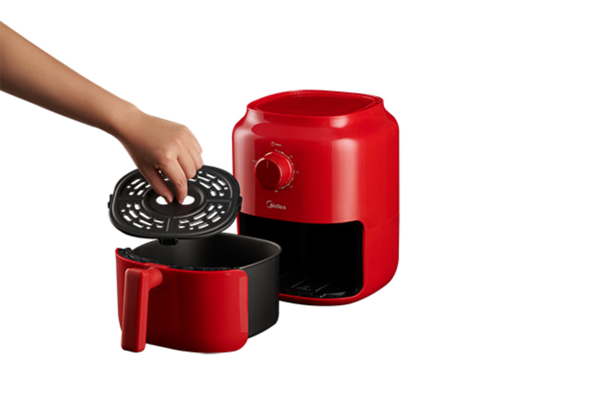 Midea MAF35C2MR freidora Sencillo 3 L Independiente 1325 W Rojo, 200 °C, 60 min, Giratorio