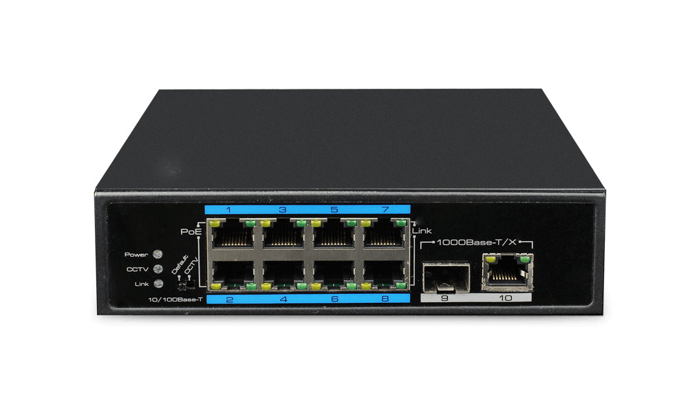 UTEPO UTP7108E-POE dispositivo de redes No administrado Gigabit Ethernet (10/100/1000) Energía sobre Ethernet (PoE) Negr