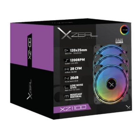 XZEAL XZVE100B sistema de refrigeración para ordenador Carcasa del ordenador Ventilador 12 cm Negro 