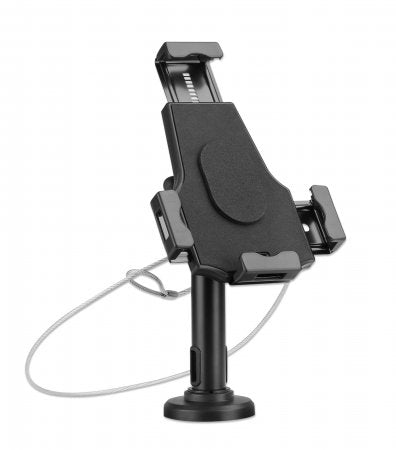 Manhattan Soporte de sobremesa para iPad y tablet, bloqueable, montable en pared, antirrobo, para tablets de 7,9" a 10,5", rotación 360°, inclinación ±70°, giro 330°, negro soportes Soporte pasivo Tablet/UMPC Escritorio Plástico, Acero