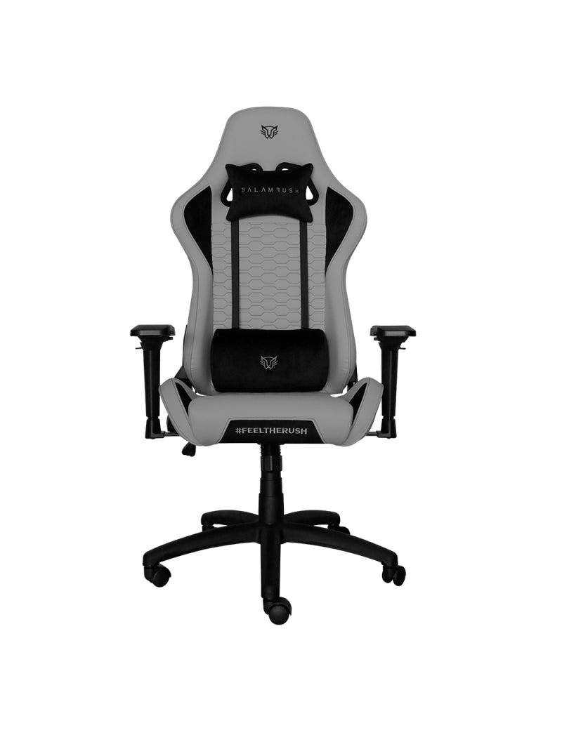 Balam Rush BR-932844 silla para videojuegos Silla de juegos para PC asiento acolchado Negro, Gris, 150 kg, respaldo acol