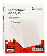 MICA ECONÓMICA NEXTEP, PROTECTOR DE HOJA TAMAÑO CARTA C/100 piezas, NE-020