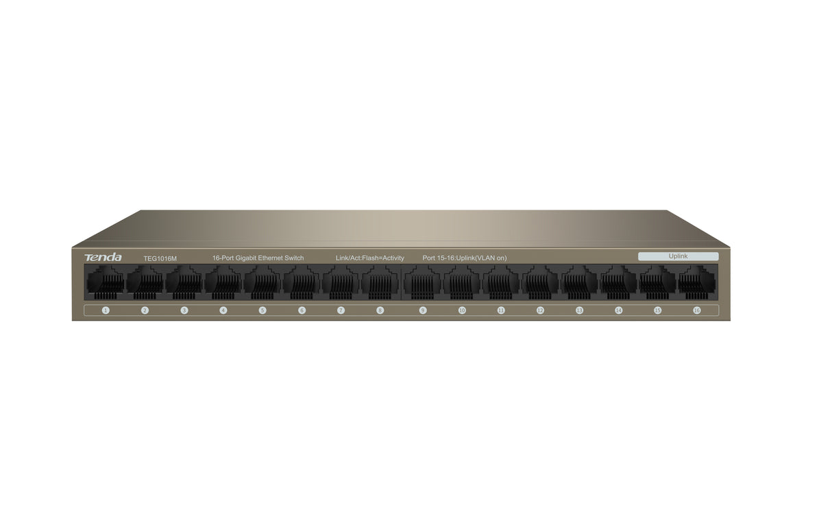 Tenda TEG1016M dispositivo de redes No administrado Gigabit Ethernet (10/100/1000), Bidireccional completo (Full duplex)