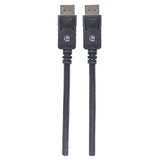Manhattan Cable DisplayPort 1.2, 4K@60 Hz, 1 m, macho a macho, con pestañas de bloqueo, totalmente apantallado, negro, garantía de por vida, equivalente a DISPL1M Cable Derecho Derecho Níquel 1.2