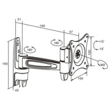 Manhattan Soporte para monitor, de pared, movimiento articulado, pantalla plana de 13" a 27" máximo 15 kg Sopo