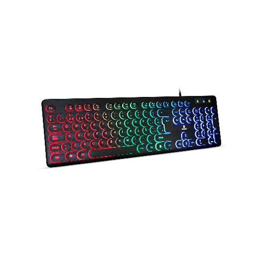 Data Components Mayoreo Teclado Alámbrico USB Retro Iluminado RGB 963098, 16.8 Millones de Colores, Conexión USB