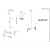 Manhattan Soporte de techo para TV/monitores, para pantallas de 37" a 75", altura ajustable de 105 a 156 cm, Compatibilidad VESA: de 200×200 a 800×400