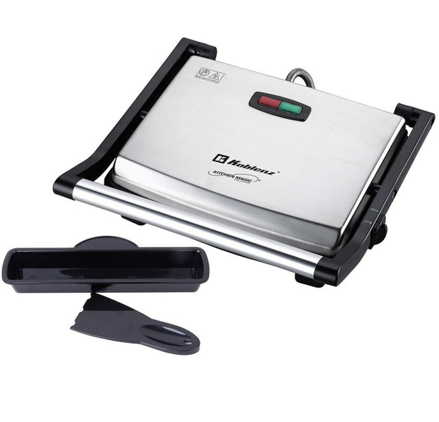 Koblenz PGKM-1500 I parrilla eléctrica de contacto, Negro, Acero inoxidable, Rectangular
