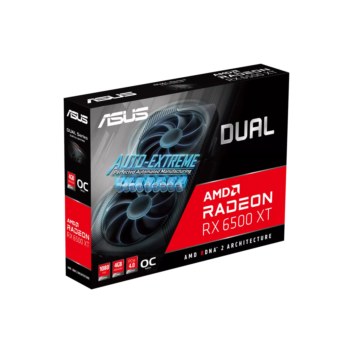 ASUS Dual Radeon RX 6500 XT OC Edition AMD 4 GB GDDR6, 64 Bit, 7680 x 4320 Pixeles, PCI Express x16 4.0