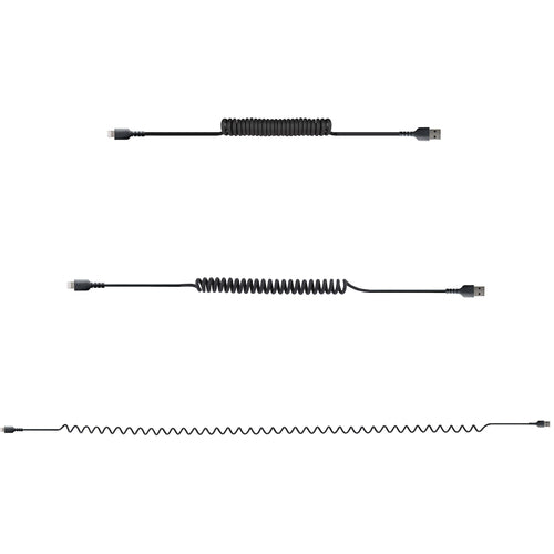 StarTech.com Cable de 1m USB a Lightning con Certificación MFi, Cable Rizado de Carga para iPhone, Negro, con Recubrimie
