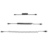 StarTech.com Cable 50cm USB a Lightning con Certificación MFi, Cable Rizado de Carga para iPhone, Negro, con Recubrimien
