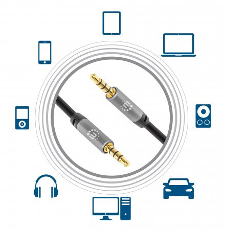 Manhattan Cable Auxiliar de Audio Estéreo Cable 5 m 3,5mm Macho 3,5mm