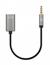 Manhattan Adaptador Auxiliar en “Y” de un Plug a 2 salidas 3.5 mm, Negro, Plata