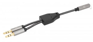 Manhattan Adaptador Auxiliar 3.5 mm 2 a 1 Cables de audio 0,15 m 3,5mm 2 x 3.5mm
