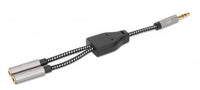 Manhattan Adaptador de Auriculares en “Y” de un Plug a 2 salidas 3.5 mm Cable 0,15 m 3,5mm Macho 2 x 3.5mm