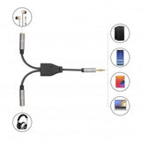 Manhattan Adaptador de Auriculares en “Y” de un Plug a 2 salidas 3.5 mm Cable 0,15 m 3,5mm Macho 2 x 3.5mm