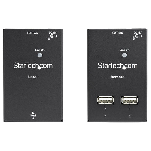 StarTech.com Extensor Alargador USB 2.0 de 4 Puertos por Cable Cat5 o Cat6 - Extensor Compacto USB 2.0 por Ethernet - Ha