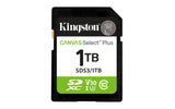 Kingston Technology 1 TB SDXC Canvas Select Plus Gen3 150 MB/s C10 UHS-I U3 V30 Memoria Flash 1 GB SD 150 MB/s UHS-I