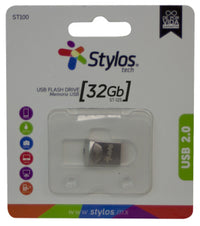 MEMORIA USB STYLOS 32 GB ST125 FLASH 2.0 METAL MINI PLATA STMUS41S