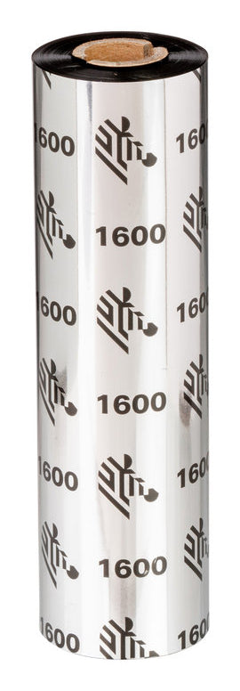 Zebra 1600 Wax cinta térmica 450 m Negro, Cera, 01600BK11045 | Cinta térmica