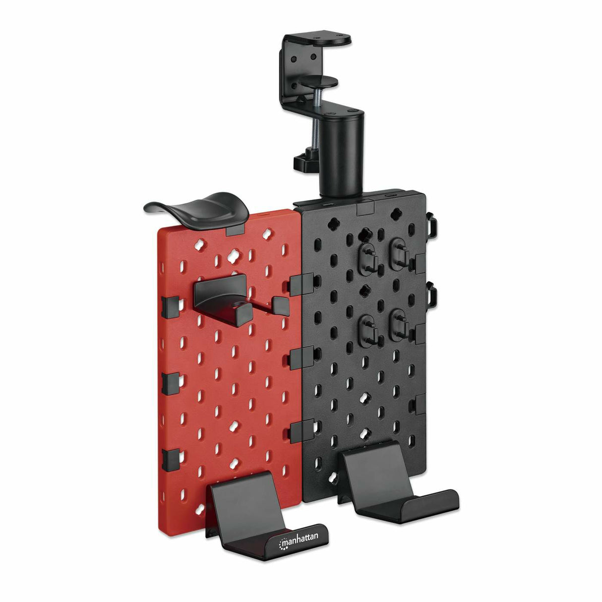 Manhattan 462518 Soportes Mando de videoconsola, Auriculares Escritorio Negro, Rojo