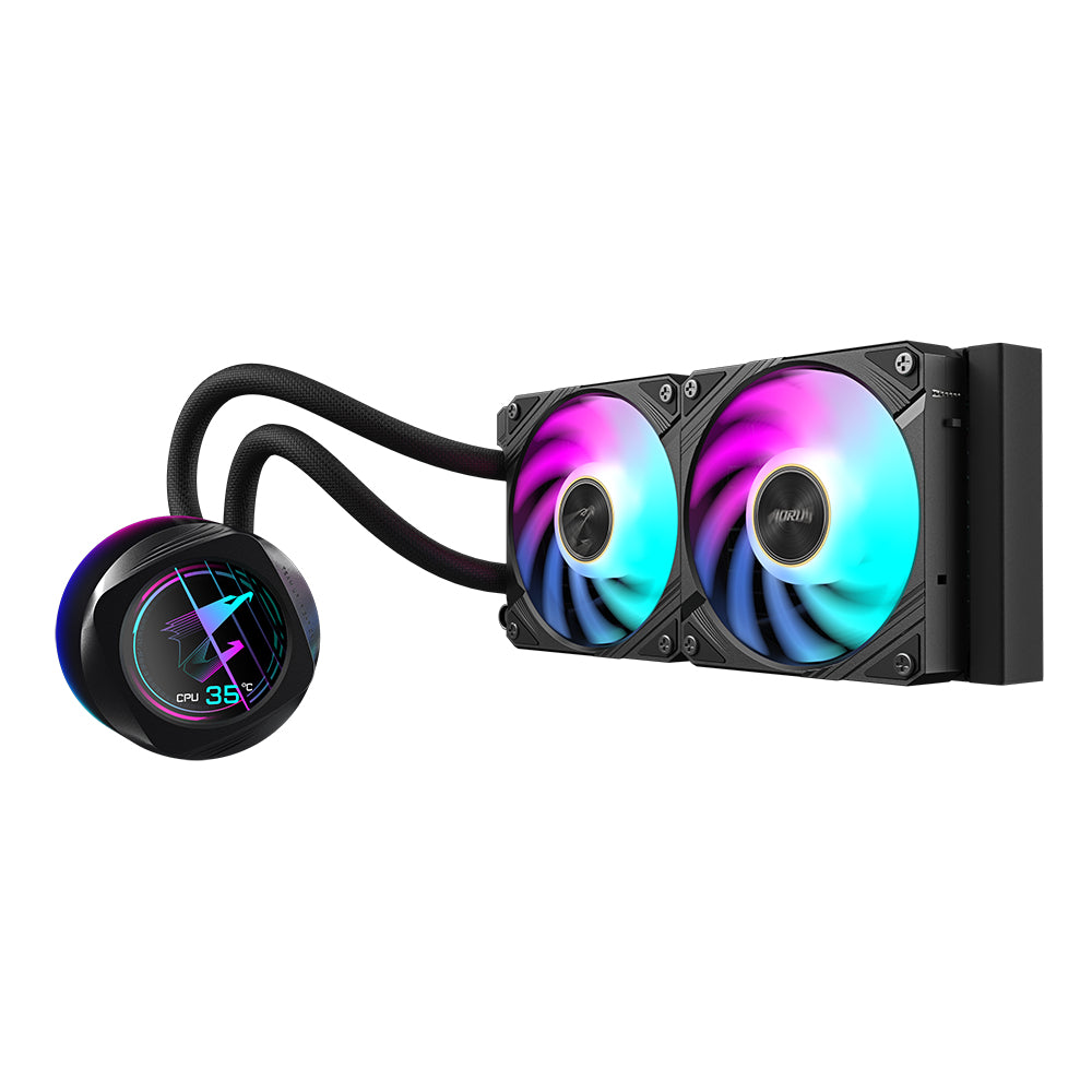 GIGABYTE AORUS WATERFORCE X II 240 Refrigerador de CPU líquido AIO - 2x ventiladores ARGB de 120 mm,