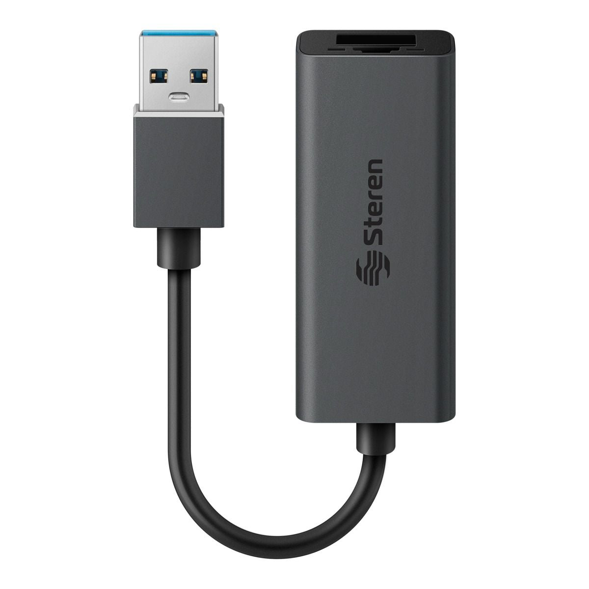 Steren 506-434 tarjeta o adaptador de interfaz RJ-45, USB tipo A, Negro, Windows 10